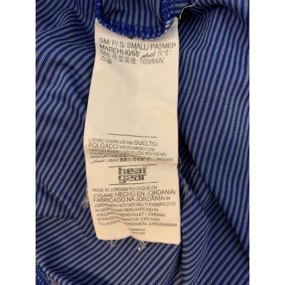 Under Armour Womens S Top Loose Heat Gear 3/4 Zip Blue Stripe Long Sleeve Active - Picture 12 of 12